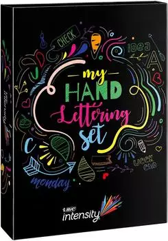 BIC Intensity My Hand Lettering Set, Filzstifte & Kalligrafie-Vorlagen, 44-teilig (999399)