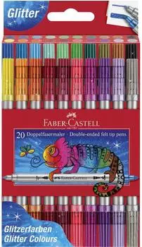 Faber-Castell Doppelfasermaler Glitzer, 20er Etui (151108)