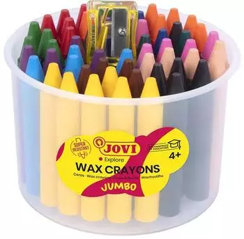 Jovi Jovicolor Jumbo Wachsmalstifte, rund, farbig sortiert, 60 Stück (980/60)