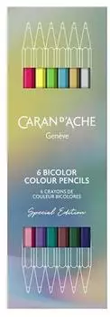 Caran d'Ache Claim Your Style Bicolor-Stifte, 6er-Set, Sonderedition (1284.506)