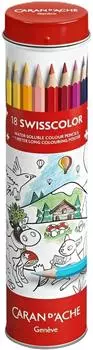 Caran d'Ache Swisscolor Aquarellstifte 18 Farben in Metalldose (1285.518)
