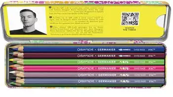Caran d'Ache Kévin Germanier Buntstift-Set, 13 Farben, Metalldose (3000.016)
