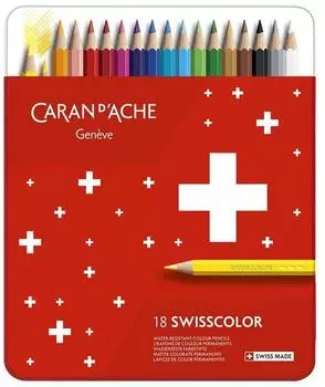 Caran d'Ache Swisscolor Buntstifte, permanent, 18er Metalletui