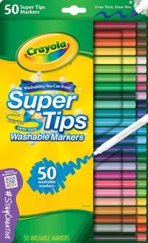 Crayola Super Tips Auswaschbare Filzstifte, 50 Stück (7555)