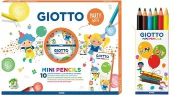 Giotto Kinder Mini Buntstifte Party Geschenkset, 6 Farben sortiert, 10er-Pack (312000)
