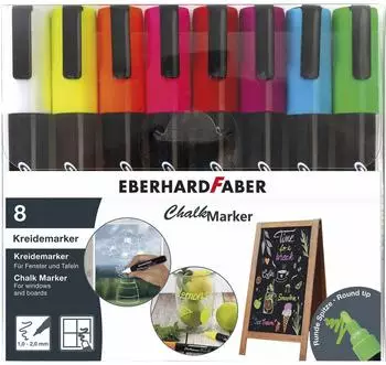 Eberhard Faber Chalk Marker Set, Rundspitze 1-2mm, 8 St&uuml;ck (558308)