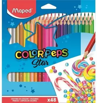 Maped COLOR'PEPS Star Dreikant-Buntstifte, 48er-Set
