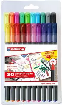 edding Fasermaler 1200 sortiert, 20 St&uuml;ck (4-1200-20-S099)