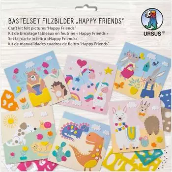 Ursus Kinder-Bastelsets Bastelset Filzbilder Happy friends