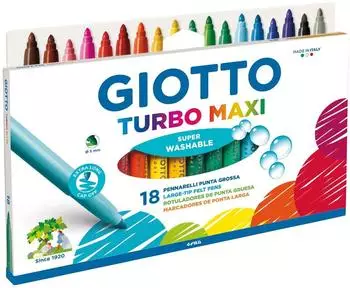 Giotto Turbo Maxi Faserschreiber, 18 Farben (0763 00)
