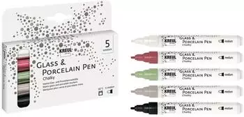 Kreul Glass & Porcelain Pen Chalky medium, 5er-Set (16570)