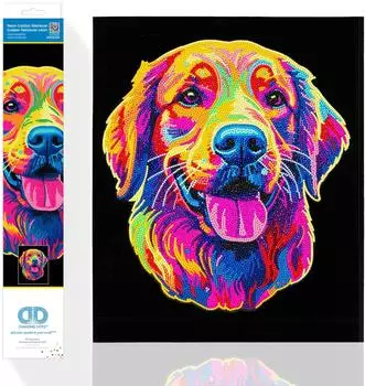 Green Board Games Carletto - Diamond Painting Neon Golden Retriever