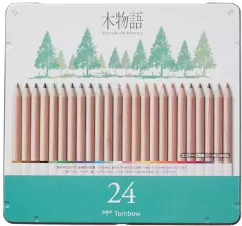 Tombow Ki-Monogatari Eco Buntstifte, Metalldose, 24er-Set (CB-RS-24C)