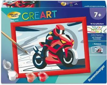 Ravensburger CreArt Malen nach Zahlen Kinder - Motorradfahrer