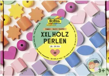 Folia XXL Holzperlen Basic Shapes 68-tlg.