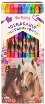 Depesche Miss Melody radierbare Buntstifte, 10 Farben im Etui (13369)