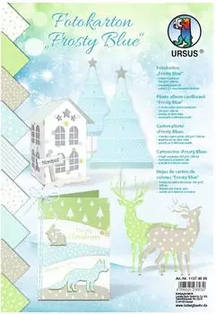 Ursus Fotokarton Frosty Blue, DIN A4, 300g/m², 9 Blatt (11374699)