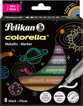Pelikan Colorella Metallic Fasermaler, 8 Farben (818070)