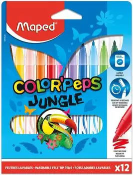 Maped Color'Peps Jungle Filzstifte 2,8mm, 12er-Pack (845420)