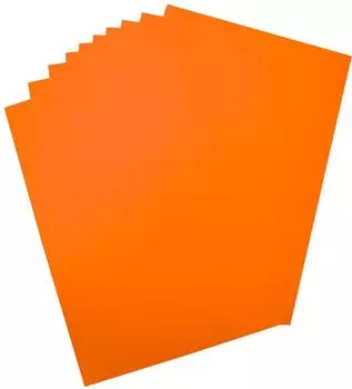 Folia Plakatkarton leuchtorange 48x68cm 380g, 10 St&uuml;ck (65915)