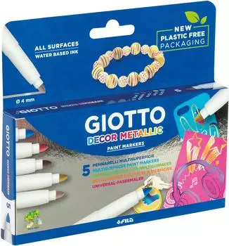 Giotto Decor Metal Metallic-Marker Multifl&auml;chen, 5er-Set (F45290000)