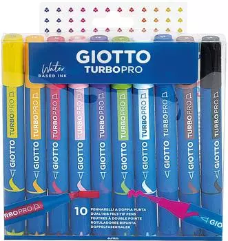 Giotto Turbo Pro Filzstifte doppelte Spitze, 10er-Set (F428300)