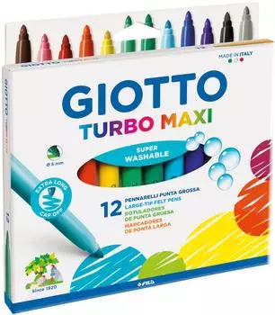 Giotto Turbo Maxi Filzstifte, 12er-Sortiment (F07620000)