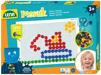 Lena 35627 Mosaik Set Transparent, 120 Stecker