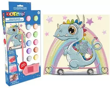Diamond Dotz DTZ3008 Diamond Painting Drache auf Skateboard Anf&auml;nger/Kids