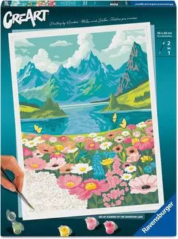 Ravensburger CreArt Adults Trend - Blumenmeer am Bergsee