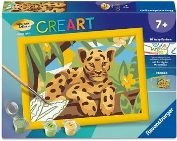 Ravensburger CreArt Malen nach Zahlen Kinder - Baby Leopard