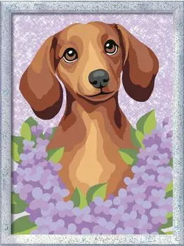 Ravensburger CreArt Malen nach Zahlen Kinder - Dackel Lilac