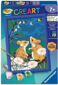 Ravensburger CreArt Malen nach Zahlen Kinder - Sternenklare M&auml;usenacht