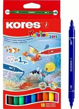Kores Korello 2in1 Duo-Fasermaler, 10 Farben (FS29021)