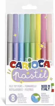 Carioca Pastel Fasermaler, konische Spitze, 8 Farben (43032)