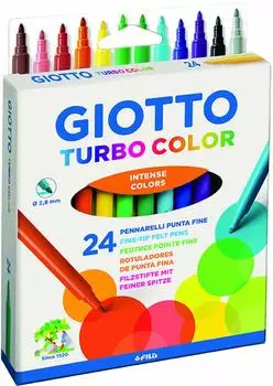 Giotto Turbo Color 24 auswaschbare Filzstifte, sortierte Farben (71500)