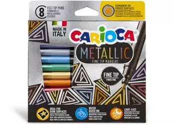 Carioca Metallic-Filzstifte feine Spitze, 8er-Set (79879)