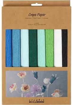 Creativ Company Krepppapier "Harmonie in Blau-Gr&uuml;n" 25x60cm 105g, 8 Blatt