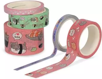 Legami Papierklebeband (5er Set) Kitty