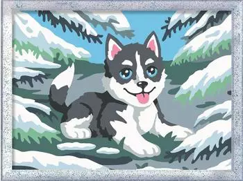 Ravensburger CreArt Malen nach Zahlen Kinder - Frecher Husky