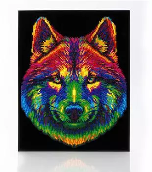 Green Board Games DIAMOND DOTZ DD25024 Diamond Painting Neon Wolf Neon Noir, Fortgeschrittene