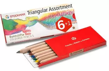 Stockmar Dreieckige Buntstifte, 6 Farben + 1 Graphitstift