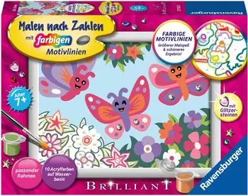 Ravensburger CreArt Malen nach Zahlen Kinder - Fröhliche Schmetterlinge