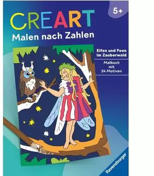 Ravensburger CreArt Malen nach Zahlen ab 5 - Elfen und Feen im Zauberwald