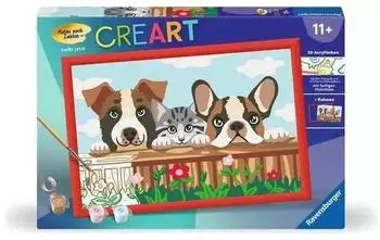 Ravensburger CreArt Malen nach Zahlen Kinder - Hunde und Katze