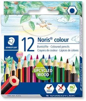 Staedtler Noris colour Buntstifte 12er-Set, Upcycled-Holz (185 01 C12)