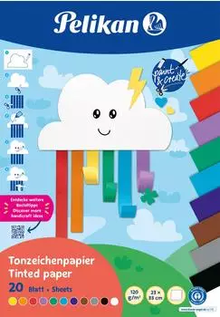 Pelikan Tonpapier Block Rainbow 120g/m&sup2;, 20 Blatt, 23x33cm (101585)