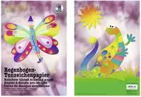 URSUS Basispapiere Tonzeichenpapier-Bastelmappe Regenbogen, 130 g/m2, Format 23...
