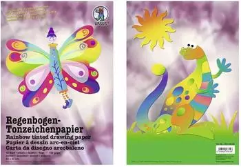 Ursus Tonzeichenpapier Regenbogen 130g/m&sup2;, 23x33cm, 10 Blatt (15210099)