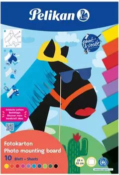 Pelikan Fotokarton Block sortiert, 10 Blatt, 23x33cm (101639)